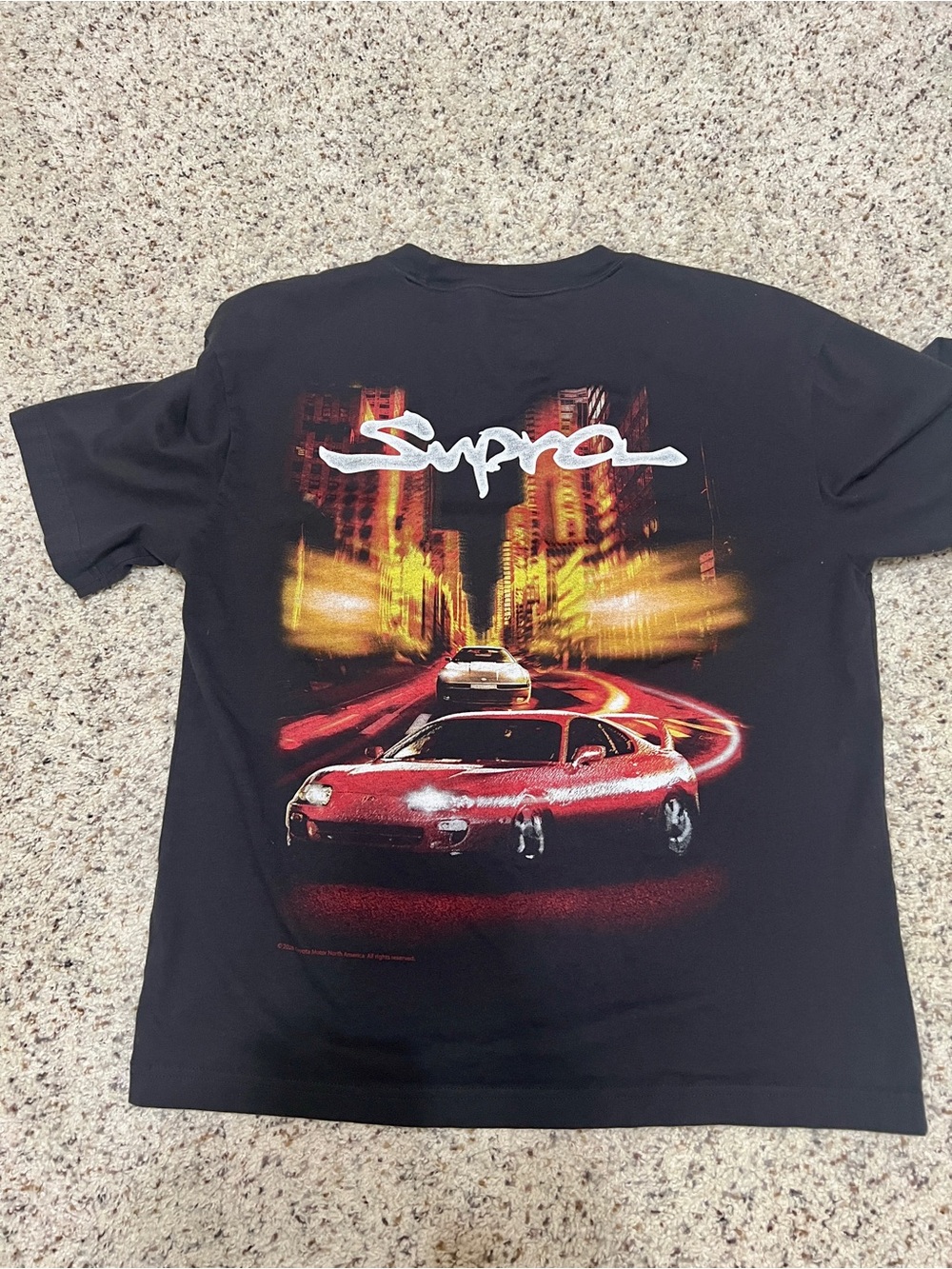 Hollister Supra Black Tee with Red Car Graphic Boxy Fit size XS